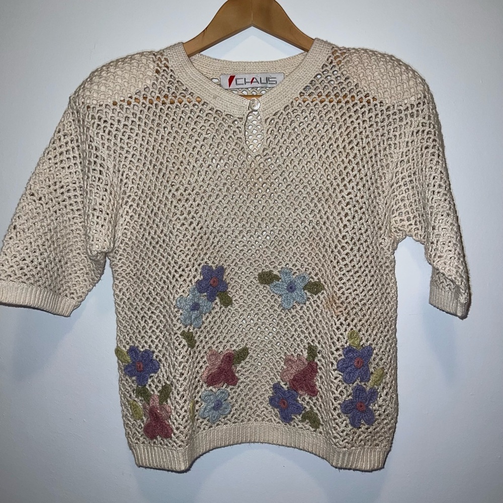 Vintage Cream crochet top